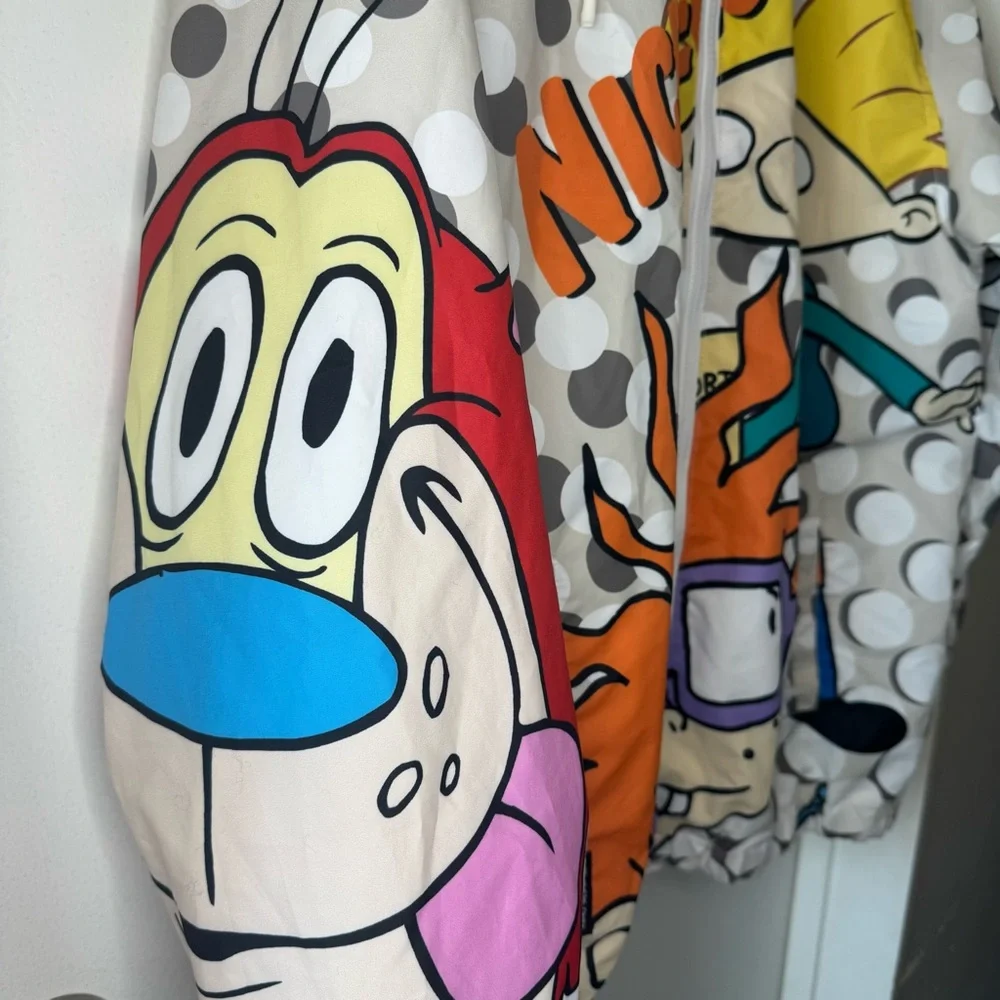 Nickelodeon Members Only X Rugrats Hey Arnold Windbreaker Jacket X Large Stempy - Picture 5 of 12